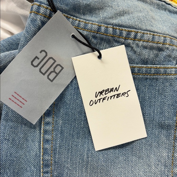 Urban Outfitters denim multi color  leg  BDG Multicolor Patchwork Flare jeans 25 - Picture 15 of 16